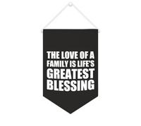 Yelolyio Striscione in tela con scritta in lingua inglese "The Love of A Family Is Life's Greatest Blessing", 25,4 x 38,1 cm, motivazionale, da appendere alla parete, decorazione decorativa per camera
