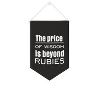 Yelolyio Striscione in tela con scritta in lingua inglese "The Price of Wisdom Is beyond Rubies", 25,4 x 38,1 cm, motivazionale, da appendere alla parete, decorazione da parete per camera da letto
