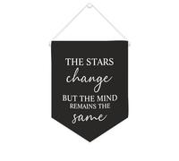 Yelolyio Striscione in tela con scritta in lingua inglese "The Stars Change But The Mind Remains The Same 25" x 30,5 cm, motivazionale da appendere alla parete, decorazione da parete per camera da