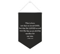 Yelolyio Striscione in tela con scritta in lingua inglese "This Is Love Not That We Loved God", 25,4 x 38,1 cm, motivazionale, da appendere alla parete, decorazione da parete per camera da letto