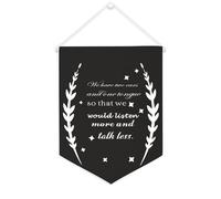 Yelolyio Striscione in tela con scritta in lingua inglese "We Have Two Ears" e One Tongue, da appendere alla parete, decorazione per la casa, per soggiorno, camera da letto, ufficio, vacanze, 30,5 x