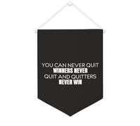 Yelolyio Striscione in tela con scritta in lingua inglese "You Can Never Quit Winners Never Quit And Quitters Never Witters", 30,5 x 40,6 cm, motivazionale, da appendere alla parete, decorazione da
