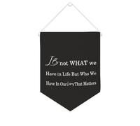 Yelolyio Striscione in tela con scritta "It's Not What We Have in Life", 25,4 x 30,5 cm, motivazionale, da appendere alla parete, decorazione da parete per camera da letto, cameretta dei bambini