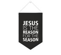 Yelolyio Striscione in tela con scritta "Jesus is the Reason for the Season", 25,4 x 38,1 cm, motivazionale, da appendere alla parete, decorazione da parete per camera da letto, cameretta dei bambini