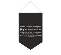 Yelolyio Striscione in tela con scritta "Learn A Lesson from Your Dog No Matter What Life Brings You", 25,4 x 38,1 cm, motivazionale da appendere alla parete, decorazione da parete per camera da letto