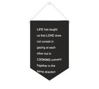 Yelolyio Striscione in tela con scritta "Life has Taught Us That Love Does Not Consist In", 25,4 x 38,1 cm, motivazionale, da appendere alla parete, decorazione per camera da letto, cameretta dei