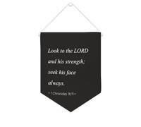 Yelolyio Striscione in tela con scritta "Look to The Lord And His Strength; Seek His Face Always", 25,4 x 30,5 cm, motivazionale, da appendere alla parete, decorazione da parete per camera da letto