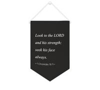 Yelolyio Striscione in tela con scritta "Look to The Lord And His Strength; Seek His Face Always", 25 x 38 cm, motivazionale, da appendere alla parete, decorazione da parete per camera da letto