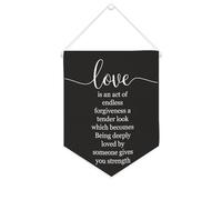 Yelolyio Striscione in tela con scritta "Love Is An Act of Endless Forgiveness A Tener", 25,4 x 30,5 cm, motivazionale, da appendere alla parete, decorazione da parete per camera da letto, asilo e