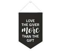Yelolyio Striscione in tela con scritta "Love The Giver More Than The Gift", 25,4 x 38,1 cm, motivazionale, da appendere alla parete, decorazione da parete per camera da letto, cameretta dei bambini