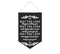 Yelolyio Striscione in tela con scritta "May The Lord Bless You And Keep You", 25,4 x 38,1 cm, motivazionale, da appendere alla parete, decorazione da parete per camera da letto, cameretta dei bambini