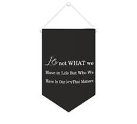Yelolyio Striscione in tela con scritta motivazionale "It's Not What We Have in Life", da appendere alla parete, decorazione per la casa, per soggiorno, camera da letto, ufficio, regali per le vacanze