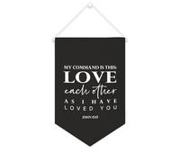 Yelolyio Striscione in tela con scritta "My Command Is This Love Each Other As I Have Loved You", 25,4 x 38,1 cm, motivazionale da appendere alla parete, decorazione da parete per camera da letto