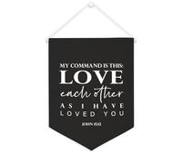 Yelolyio Striscione in tela con scritta "My Command Is This Love Each Other As I Have Loved You", 30,5 x 40,6 cm, motivazionale, da appendere alla parete, decorazione per camera da letto, cameretta