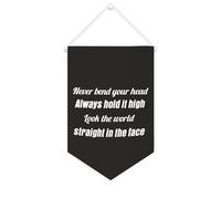 Yelolyio Striscione in tela con scritta "Never Bend Your Head Always Hold It", da appendere alla parete, decorazione per la casa, per soggiorno, camera da letto, ufficio, regali per vacanze, 25,4 x
