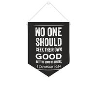 Yelolyio Striscione in tela con scritta "No One Should Seek their Own Good,but The Good of Others", 25,4 x 30,5 cm, motivazionale da appendere alla parete, decorazione da parete per camera da letto