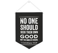 Yelolyio Striscione in tela con scritta "No One Should Seek their Own Good,but The Good of Others", 30,5 x 40,6 cm, da appendere alla parete, decorazione decorativa per camera da letto, cameretta dei
