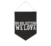 Yelolyio Striscione in tela con scritta "No Soliciting We Love", 25,4 x 30,5 cm, motivazionale, da appendere alla parete, decorazione decorativa per camera da letto, cameretta dei bambini, decorazione