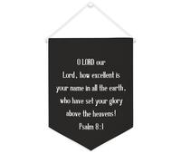 Yelolyio Striscione in tela con scritta "O LORD, our Lord, how Excellent Is Your Name in All The Earth", 30,5 x 40,6 cm, da appendere alla parete, decorazione decorativa per camera da letto, cameretta