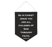 Yelolyio Striscione in tela con scritta "So in Christ Jesus You Are All Children of God through Faith", 25,4 x 30,5 cm, motivazionale, da appendere alla parete, decorazione da parete per camera da