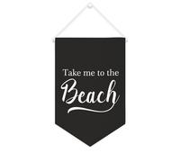 Yelolyio Striscione in tela con scritta "Take Me to The Beach", 25,4 x 38,1 cm, motivazionale, da appendere alla parete, decorazione per camera da letto, cameretta dei bambini, decorazione per la casa