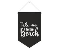 Yelolyio Striscione in tela con scritta "Take Me to The Beach", 25,4 x 38,1 cm, motivazionale, da appendere alla parete, decorazione per camera da letto, cameretta dei bambini, decorazione per la casa