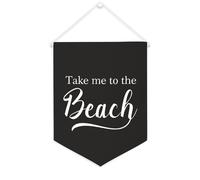 Yelolyio Striscione in tela con scritta "Take Me to The Beach", 30,5 x 40,6 cm, motivazionale, da appendere alla parete, decorazione per camera da letto, cameretta dei bambini, decorazione per la casa