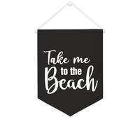 Yelolyio Striscione in tela con scritta "Take Me to The Beach", 30,5 x 40,6 cm, motivazionale, da appendere alla parete, decorazione per camera da letto, cameretta dei bambini, decorazione per la casa