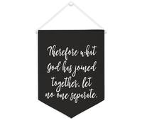 Yelolyio Striscione in tela con scritta "Therefore What God Has Joined Together", 30,5 x 40,6 cm, motivazionale da appendere alla parete, decorazione da parete per camera da letto, cameretta dei