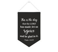 Yelolyio Striscione in tela con scritta "This Is The Day That The Lord Has Made", 25,4 x 38,1 cm, motivazionale, da appendere alla parete, decorazione da parete per camera da letto, cameretta dei