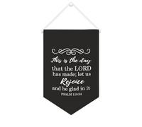 Yelolyio Striscione in tela con scritta "This Is The Day That The Lord Has Made", da appendere alla parete, decorazione per la casa, per soggiorno, camera da letto, ufficio, regali per le vacanze