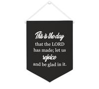 Yelolyio Striscione in tela con scritta "This Is The Day That The Lord Has Made", da appendere alla parete, decorazione per la casa, per soggiorno, camera da letto, ufficio, regali per vacanze, 30,5 x