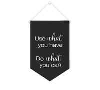 Yelolyio Striscione in tela con scritta "Use What You Have Do What You Can", 25,4 x 38,1 cm, motivazionale, da appendere alla parete, decorazione da parete per camera da letto, cameretta dei bambini