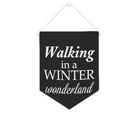 Yelolyio Striscione in tela con scritta "Walking In A Winter Wonderland", 25,4 x 30,5 cm, motivazionale, da appendere alla parete, decorazione da parete per camera da letto, cameretta dei bambini
