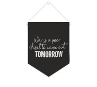 Yelolyio Striscione in tela con scritta "War Is A Poor Chisel to Carve Out Tomorrow", 25,4 x 30,5 cm, motivazionale, da appendere alla parete, decorazione da parete per camera da letto, cameretta dei
