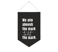 Yelolyio Striscione in tela con scritta "We Aim Above The Mark to Hit The Mark", 25,4 x 38,1 cm, motivazionale, da appendere alla parete, decorazione per camera da letto, cameretta dei bambini