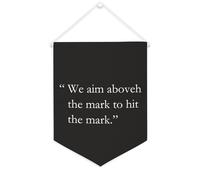Yelolyio Striscione in tela con scritta "We Aim Above The Mark to Hit The Mark", 30,5 x 40,6 cm, motivazionale, da appendere alla parete, decorazione per camera da letto, cameretta dei bambini