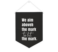 Yelolyio Striscione in tela con scritta "We Aim Above The Mark to Hit The Mark", 30,5 x 40,6 cm, motivazionale, da appendere alla parete, decorazione per camera da letto, cameretta dei bambini