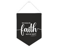 Yelolyio Striscione in tela con scritta "We Walk by Faith Not by Sight Corinthians 5:7", 25,4 x 30,5 cm, motivazionale, da appendere alla parete, decorazione da parete per camera da letto, cameretta