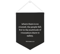 Yelolyio Striscione in tela con scritta "Where There Is No Counselthe People Fall", 30,5 x 40,6 cm, motivazionale, da appendere alla parete, decorazione da parete per camera da letto, cameretta dei