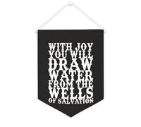 Yelolyio Striscione in tela con scritta "With Joy You Will Draw Water from the Wells of Salvation", 30,5 x 40,6 cm, motivazionale, da appendere alla parete, decorazione da parete per camera da letto