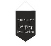 Yelolyio Striscione in tela con scritta "You Are My Happily Ever after", 25,4 x 38,1 cm, motivazionale, da appendere alla parete, decorazione per camera da letto, cameretta dei bambini, decorazione