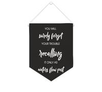 Yelolyio Striscione in tela con scritta "You Will Surely Forget Your Trouble", da appendere alla parete, decorazione per la casa, per soggiorno, camera da letto, ufficio, regali per le vacanze, 25,4 x