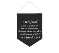 Yelolyio Striscione in tela motivazionale con scritta in inglese "A Ture Friend Is Hard to Find They Are Rare And One of A Kind", 25,4 x 30,5 cm, da appendere alla parete, decorazione decorativa per