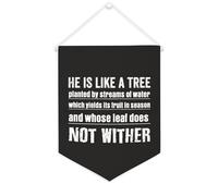 Yelolyio Striscione in tela motivazionale con scritta in lingua inglese "He Is Like A Tree Planted by Streams of Water", 30,5 x 40,6 cm, decorazione da parete per camera da letto, cameretta dei