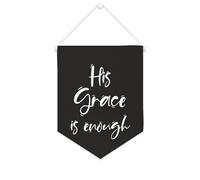 Yelolyio Striscione in tela motivazionale con scritta in lingua inglese "His Grace Is Enough", da appendere alla parete, decorazione per la casa, per soggiorno, camera da letto, ufficio, regali per le