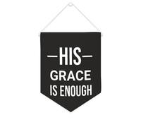 Yelolyio Striscione in tela motivazionale con scritta in lingua inglese "His Grace Is Enough", da appendere alla parete, decorazione per la casa, per soggiorno, camera da letto, ufficio, regali per le