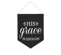 Yelolyio Striscione in tela motivazionale con scritta in lingua inglese "His Grace Is Enough", da appendere alla parete, decorazione per la casa, per soggiorno, camera da letto, ufficio, regali per le