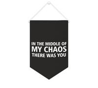 Yelolyio Striscione in tela motivazionale da appendere alla parete, con scritta in inglese "in the Middle of My Chaos There Was You", 25,4 x 38,1 cm, decorazione da parete per camera da letto