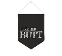 Yelolyio Striscione motivazionale in tela con scritta "I Like His Beard,I Like Her Butt", 25,4 x 30,5 cm, da appendere alla parete, decorazione da parete per camera da letto, cameretta dei bambini